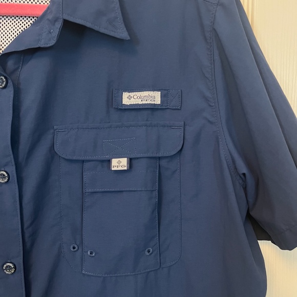 Columbia PFG Men's Navy Blue Bahama II Vented Performance Button Down Shirt XL - Picture 4 of 5